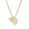 Gold Shell Heart Initial Necklace