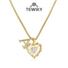 Gold Shell Heart Initial Necklace