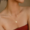 Gold Shell Heart Initial Necklace