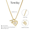 Gold Shell Heart Initial Necklace