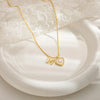 Gold Shell Heart Initial Necklace