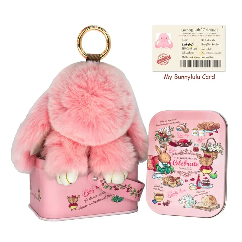 Fluffy Bunny Plush Keychain