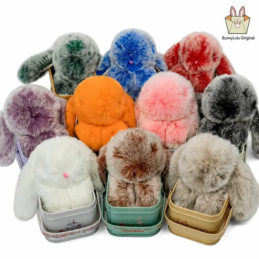 Fluffy Bunny Plush Keychain