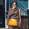 Textured Leather Commuter Crossbody Bag
